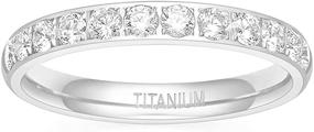 img 4 attached to 💍 TIGRADE 3mm Titanium Eternity Ring: Exquisite Half Cubic Zirconia Wedding Band for Women