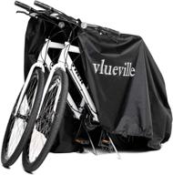 🚲 vlueville ripstop xl bike cover: waterproof, anti-uv, dust/wind protection – store & protect 2 bikes outdoors with storage lock hole logo