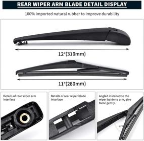 img 2 attached to MIKKUPPA Rear Wiper Arm Blade for Jeep Grand Cherokee 2014-2018 - Premium All Season Replacement - Natural Rubber Cleaning Window