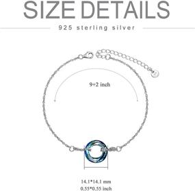 img 1 attached to 🎁 Sterling Silver Anklet with Blue Square Crystal - TOUPOP Beach Jewelry for Women | Ideal Birthday Gift for Girls & Friends