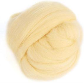 img 4 attached to 🧶 Premium Cream Wool Roving for Needle Felting & Hand Spinning Craft - 8 Vibrant Colors