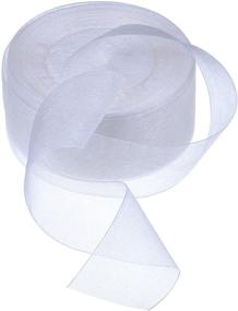 img 4 attached to 🎀 Outus Shimmer Sheer Organza Ribbon, 49 Yard White, 1.6 Inch: Elegant Sparkle for Your Crafts and Decorations