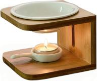 🕯️ singeek 100ml ceramic tea light holder & essential oil burner for spa yoga meditation - aroma diffuser (wood) логотип