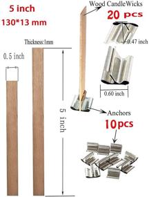 img 4 attached to 🕯️ 20 Piece Large Natural 5" Wood Wick with Metal Base - Ideal for DIY Candle Making