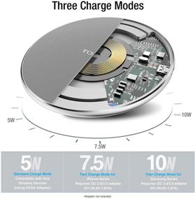 img 3 attached to Беспроводное зарядное устройство TOZO W1 из тонкого авиационного алюминия с быстрой зарядкой, серого цвета (без блока питания)