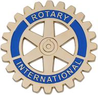 🌐 stylish rotary international round auto emblem - gold & blue - 3'' diameter logo