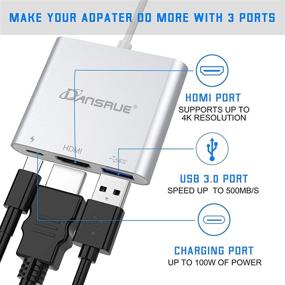 img 3 attached to Versatile Multiport Thunderbolt Converter for Projection: Perfect for Laptops and Cellphones