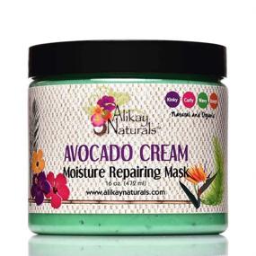 img 2 attached to 🥑 Alikay Naturals Avocado Cream Moisture Repairing Hair Mask: Infused with Natural Peppermint and Avocado Oils for Intense Hydration - 16 Ounce