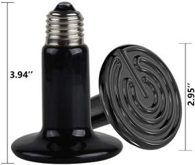 img 2 attached to 🔥 BOEESPAT 60W/100W/150W/250W Ceramic Heat Emitter: The Perfect Reptile Heat Lamp Bulb for Pet Brooder Coop, Lizard, Turtle, Aquarium Snake - Harmless, Light-Free Heating (Black)