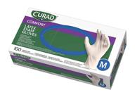 🧤 curad disposable medical latex gloves: textured powder-free gloves, medium size - pack of 100 logo