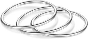 img 1 attached to 💍 SILBERTALE Women's Sterling Silver Midi Stacking Rings Set - Thin Plain Knuckle Bands for Pinky, Thumb & More - Comfort Fit Sizes 2.5-8.5