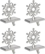 chrome snowflake stocking holder - iconikal 4-pack: stylish and sturdy decor for the holidays логотип