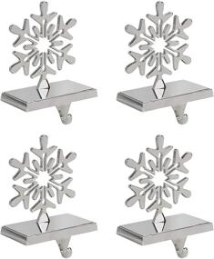 img 4 attached to Chrome Snowflake Stocking Holder - Iconikal 4-Pack: Stylish and Sturdy Decor for the Holidays