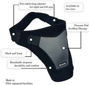 img 2 attached to 🏋️ Adjustable Shoulder Brace for Women and Men - Compression Support for Rotator Cuff, Arthritis, Injury Prevention, Dislocated AC Joints (Medium)