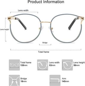 img 3 attached to 👓 SOJOS Round Eyeglasses Frame with Blue Light Blocking, Anti Blue Ray for Computer Games - SJ5042