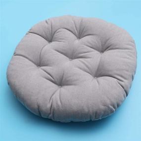 img 1 attached to 🪑 Gray WINOMO Round Floor Cushion - Cotton Linen Pouf Seat Cushion for Yoga, Window Tatami, Home, and Office Pad