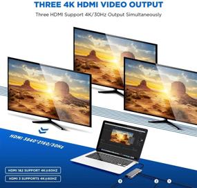 img 3 attached to 12-в-1 док-станция USB C: Тройной 4K HDMI, зарядка PD, порты типа C, кард-ридер - Mac Pro, устройства типа C