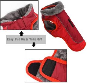 img 1 attached to 🧥 Fleece Warm Dog Jacket Coat Vest for Winter - Red (M): Soft Winter Apparel for Small, Medium, Large Dogs