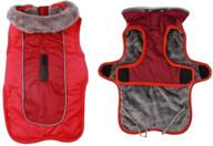 🧥 fleece warm dog jacket coat vest for winter - red (m): soft winter apparel for small, medium, large dogs логотип