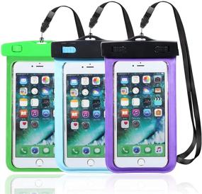 img 4 attached to Hartop Waterproof Phone Pouch - Keep Your Phone Dry and Secure During Water Activities - 3 Pack (Light Blue, Green, Purple)