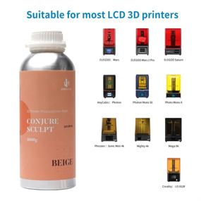 img 3 attached to JAMG HE 3D Printer Resin Conjure Sculpt Resin High-Precision Standard 405Nm UV Photopolymer Resin For LCD 3D Miniatures And Animation Industries Printing (Beige 2