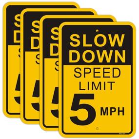 img 4 attached to Slow Down Speed Limit 5MPH Sign (4 Pack)