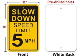 img 3 attached to Slow Down Speed Limit 5MPH Sign (4 Pack)