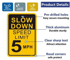 img 2 attached to Slow Down Speed Limit 5MPH Sign (4 Pack)