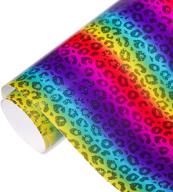 🌈 holographic rainbow leopard permanent craft vinyl roll - 12" x 6ft, self-adhesive vinyl for cricut, silhouette cameo, decals, signs, and stickers by gatichetta logo