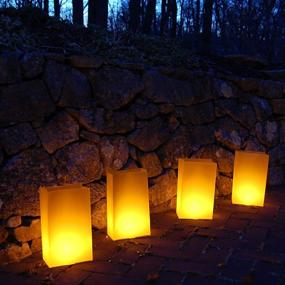 img 3 attached to 🕯️ LumaBase Battery Operated LumaLite Luminaria Kit with Timer - Tan, 6 Count: Enhance Your Decor with a Convenient Glow!