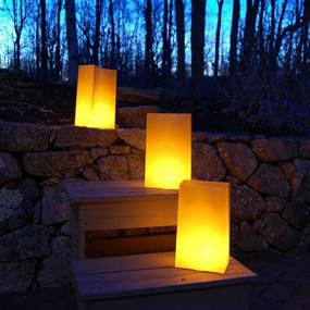 img 2 attached to 🕯️ LumaBase Battery Operated LumaLite Luminaria Kit with Timer - Tan, 6 Count: Enhance Your Decor with a Convenient Glow!