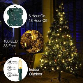 img 3 attached to 🎄 ASENEK Christmas Light: 33ft 100 LED Battery Operated String Lights with Auto Timer & 8 Modes - Warm White