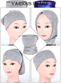 img 2 attached to 🏽 Boao Kids Summer Neck Gaiter Ice Silk Face Cover Bandanas: Stylish Non-Slip Balaclava Neck Cover - 6 Piece Set (Solid and Printed Color)