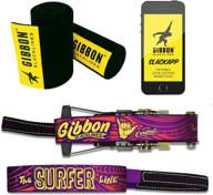 🌴 gibbon slacklines surferline with treewear: purple 98ft, incl. ratchet protection, tree and line protection (black felt) 50mm wide logo