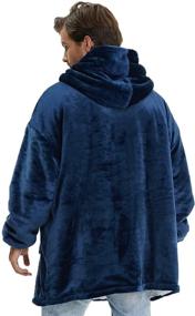 img 3 attached to 🧥 Sherpa Fleece Oversized Wearable Blanket Hoodie - Warm Thick Hooded Sweatshirt for Adults, Women, Girls, Teens, and Men