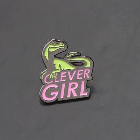 img 3 attached to 🦖 Эмалированный значок с динозавром Clever Girl, вдохновленный фильмами UJIMS: идеальный подарок для поклонников динозавров.