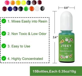 img 2 attached to Non-Toxic Epoxy Resin Dye Mix Color Liquid Pigment - 15 Translucent Colors, 0.35oz Each, Ideal for DIY Crafts, Resin Jewelry, and Art Making