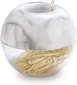 img 4 attached to 📎 MultiBey Gold Paper Clips Set: Elegant Magnetic Marble White Clip Holder, 28mm Size, 100 Clips per Box