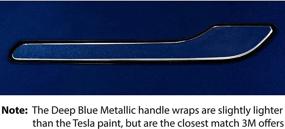 img 2 attached to Обертка для дверной ручки Tesla Model 3/Y глубокий синий металлик - графика на заказ