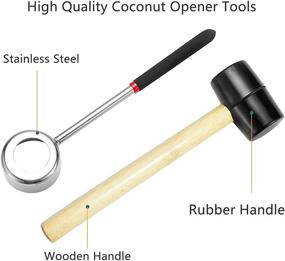 img 2 attached to 🥥 Premium Stainless Steel Coconut Opener Tool Set - Food Grade, Non-Slip Handle, Lightweight and Portable