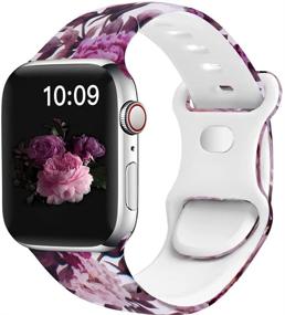 img 4 attached to Ремешок OriBear совместим с Apple Watch, 38 мм, 40 мм, 41 мм, элегантные цветочные ремешки IWatch для женщин аксессуары и принадлежности.