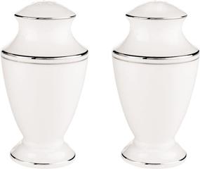 img 1 attached to Lenox Salt and Pepper Set, Federal Platinum, White - Enhance Your Dining Experience