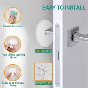 img 2 attached to 🚪 3.15" Jumbo White Silicone Door Stoppers with Powerful 3M Adhesive - Wall Protector Kit for Damage-Free Door Knobs and Wall Surfaces