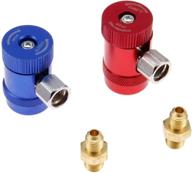 🔌 efficient r1234yf quick couplers: high/low side manual couplers for a/c refrigerants manifold gauge set, 1/4" male port, quick connect adapters & ac hose fitting connectors replacement logo