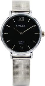 img 4 attached to 👩 Business Women's Watch: Stylish Black Dial with Mesh Band in Silver