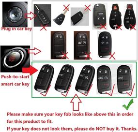 img 3 attached to 🔑 Genuine Carbon Fiber Key Fob Cover for Dodge/Chrysler/Fiat Smart Car Remote Key - Red