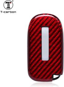 img 2 attached to 🔑 Genuine Carbon Fiber Key Fob Cover for Dodge/Chrysler/Fiat Smart Car Remote Key - Red