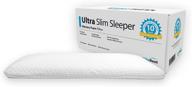 элитная подушка ultra slim sleeper - твердая память для памяти | для спящих на спине и на животе | гипоаллергенная | 2,5 дюйма логотип