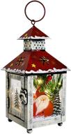waroom red metal led hanging lantern: festive christmas decor for indoor and outdoor use logo