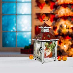 img 1 attached to Waroom Red Metal LED Hanging Lantern: Festive Christmas Decor for Indoor and Outdoor Use